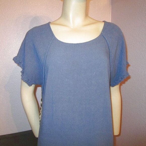 Umgee MIX MEDIA Linen Blend Size L DRESS Pocket FRINGE High Low FLOWY Beach BOHO - Picture 2 of 11